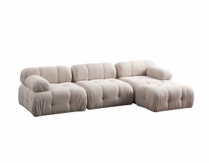 Canapea cu colt modulara crem din textil 290 cm Petite The Home Collection
