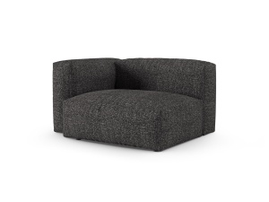 Canapea cu colt modulara gri antracit din textil pentru 1 persoana Martina Boucle 120 Left XL Micadoni