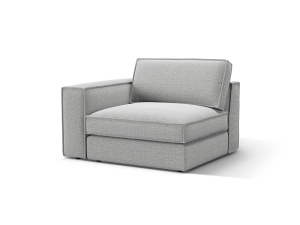 Canapea cu colt modulara gri deschis din textil pentru 1 persoana Pola Babel Left Micadoni