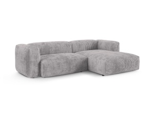Canapea cu colt modulara gri deschis din textil pentru 2 persoane Martina Corduroy XL Right Micadoni