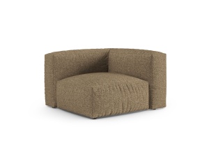 Canapea cu colt modulara maro cappuccino din textil pentru 1 persoana Martina Monet Boucle 120 Micadoni