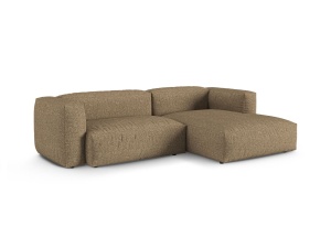 Canapea cu colt modulara maro cappuccino din textil pentru 2 persoane Martina Monet Boucle Right Micadoni