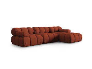 Canapea cu colt modulara maro caramiziu din textil pentru 4 persoane Bellis 155 Right 3D Micadoni