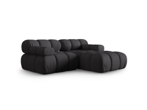 Canapea cu colt modulara maro espresso din textil pentru 3 persoane Bellis 155 Right 3D Micadoni