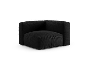 Canapea cu colt modulara neagra din textil pentru 1 persoana Martina XL Micadoni