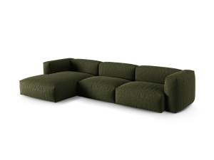Canapea cu colt modulara verde din textil pentru 3 persoane Martina XL Left Micadoni