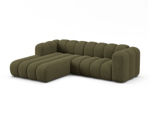 Canapea cu colt modulara verde din textil pentru 4 persoane Lupine M Left Micadoni