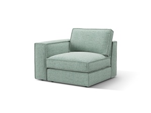 Canapea cu colt modulara verde menta din textil pentru 1 persoana Pola Left Micadoni