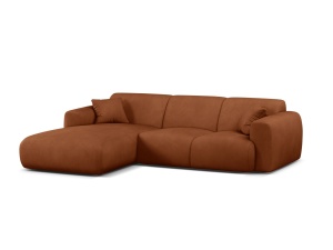 Canapea cu colt portocalie din textil pentru 4 persoane Molino Chenille Left Micadoni