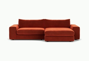 Canapea cu colt rosu sofran din textil 272 cm Lou Right Royal Saffron - 183 FEST