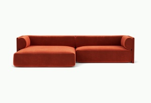 Canapea cu colt rosu sofran din textil 306 cm Bolster Left Royal Saffron - 183 FEST