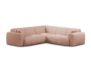 Canapea cu colt roz din textil pentru 5 persoane Molino Boucle Micadoni