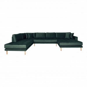 Canapea cu colt verde din textil 370 cm Lido Left Right House Nordic