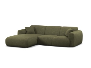 Canapea cu colt verde din textil pentru 4 persoane Molino Eden Left Micadoni