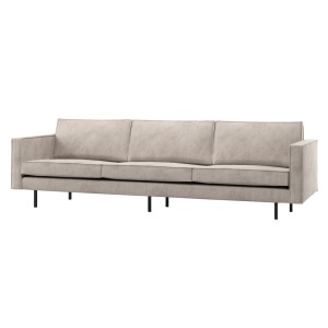 Canapea ecru din textil pentru 3 persoane Rodeo Rib Woood