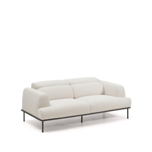 Canapea ecru/gri din textil pentru 2 persoane Aurum Chenille Kave Home