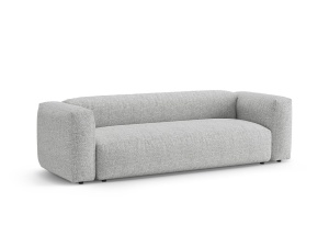 Canapea extensibila argintie din textil pentru 3 persoane Martina Boucle Micadoni