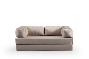 Canapea extensibila crem din textil pentru 2 persoane Via Con The Home Collection