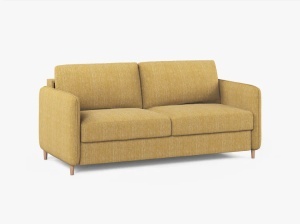 Canapea extensibila galbena din textil pentru 3 persoane Simo Babel Micadoni