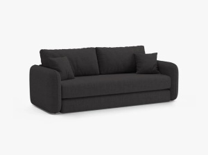 Canapea extensibila gri antracit din textil pentru 3 persoane Dormi Micadoni