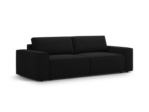 Canapea extensibila neagra din textil pentru 3 persoane Jodie Structured Micadoni