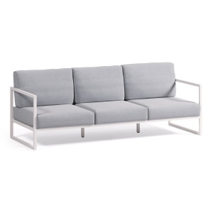 Canapea exterior alb/albastru din textil pentru 3 persoane Comova Kave Home