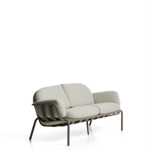 Canapea exterior grej din metal pentru 2 persoane Joncols Kave Home