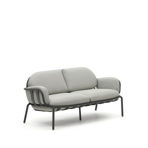 Canapea exterior gri/crem din textil pentru 2 persoane Joncols Kave Home