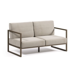 Canapea exterior gri din textil pentru 2 persoane Comova Kave Home