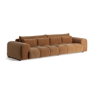 Canapea galben mustar din textil pentru 4 persoane Carmaux Vical Home