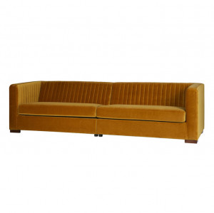 Canapea galbena din catifea 275 cm Mustard Nouveau XL Be Pure Home