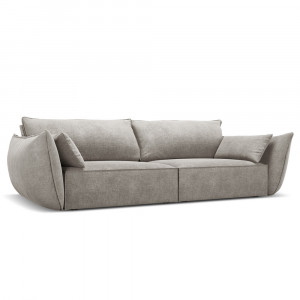 Canapea gri deschis din textil pentru 3 persoane Kaelle Micadoni