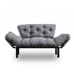 Canapea gri din textil pentru 2 persoane Nitta The Home Collection