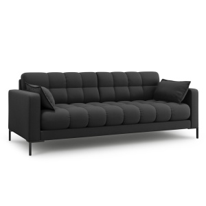 Canapea gri inchis din textil pentru 4 persoane Mamaia Black Micadoni