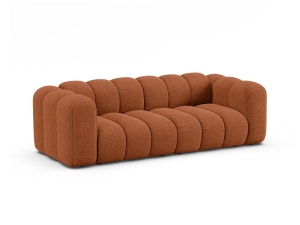 Canapea maro caramiziu din textil pentru 3 persoane Lupine Chenille Micadoni