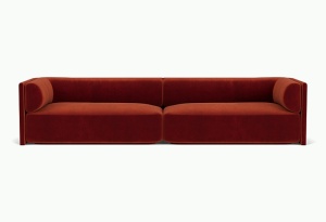 Canapea maro cupru din textil pentru 3 persoane Bolster FEST