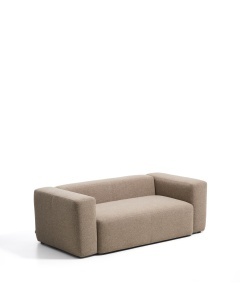 Canapea maro din textil pentru 2 persoane Blok Chenille Kave Home