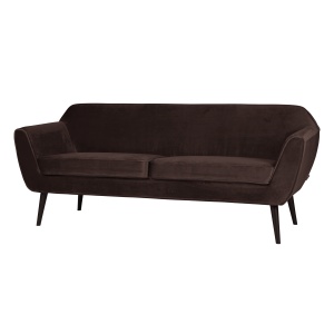 Canapea maro inchis din catifea 187 cm Rocco Woood