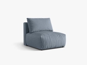 Canapea modulara albastra din textil pentru 1 persoana Chris Small Micadoni