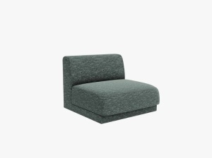Canapea modulara albastru petrol din textil pentru 1 persoana Miley Chenille Middle Micadoni
