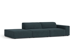 Canapea modulara albastru petrol din textil pentru 3 persoane Jodie Right Micadoni