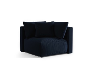 Canapea modulara albastru royal din catifea pentru 1 persoana Chris Corner Micadoni