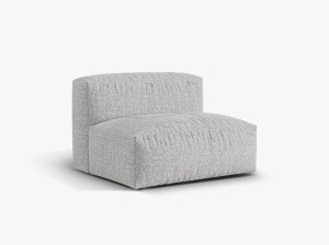 Canapea modulara argintie din textil pentru 1 persoana Martina Boucle Middle Micadoni
