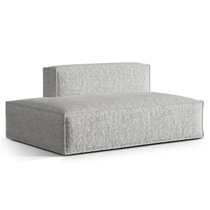 Canapea modulara argintie din textil pentru 3 persoana Nuria Boucle Micadoni