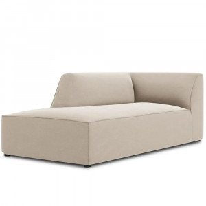 Canapea modulara bej deschis din catifea pentru 2 persoane Ruby Two Left Micadoni