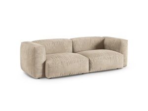 Canapea modulara bej deschis din catifea pentru 3 persoane Martina XL Micadoni