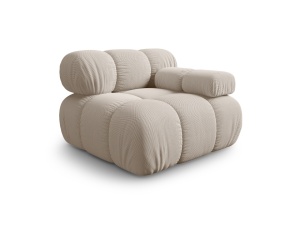 Canapea modulara bej deschis din textil pentru 1 persoana Bellis Right 3D Micadoni