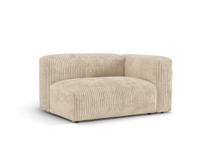Canapea modulara bej deschis din textil pentru 1 persoana Martina L Corduroy Right Micadoni