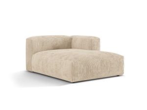 Canapea modulara bej deschis din textil pentru 1 persoana Martina Corduroy Right Micadoni