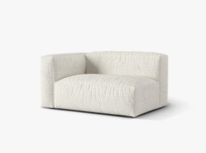 Canapea modulara bej din textil pentru 1 persoana Martina L Boucle Left Micadoni
